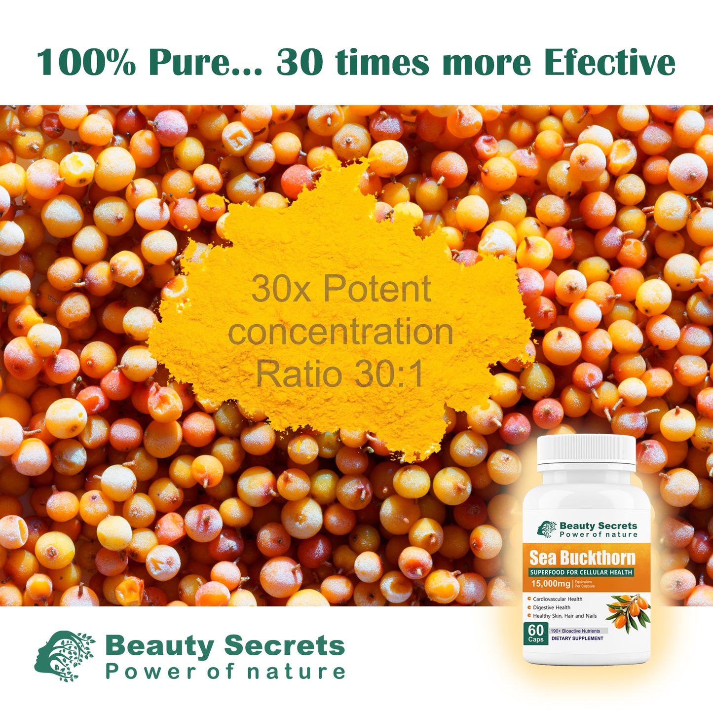 Beauty Secrets Sea Buckthorn Capsules (Pack of 60)