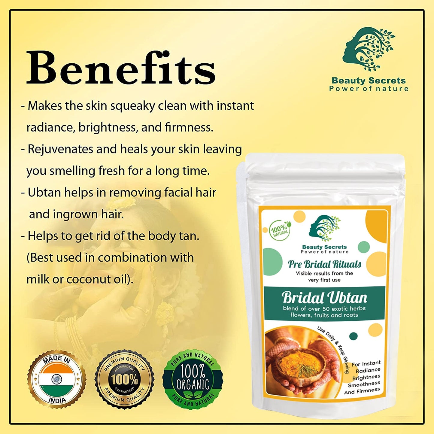 BRIDAL UBTAN POWDER SOLAH SHRINGAR RITUAL FOR BEAUTIFYING THE WOULD - BE - BRIDE'S BODY