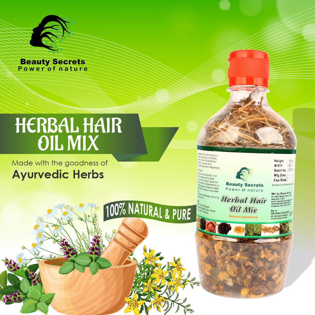 HERBAL HAIR OIL MIX FOR STRONGER AND THICKER HAIR