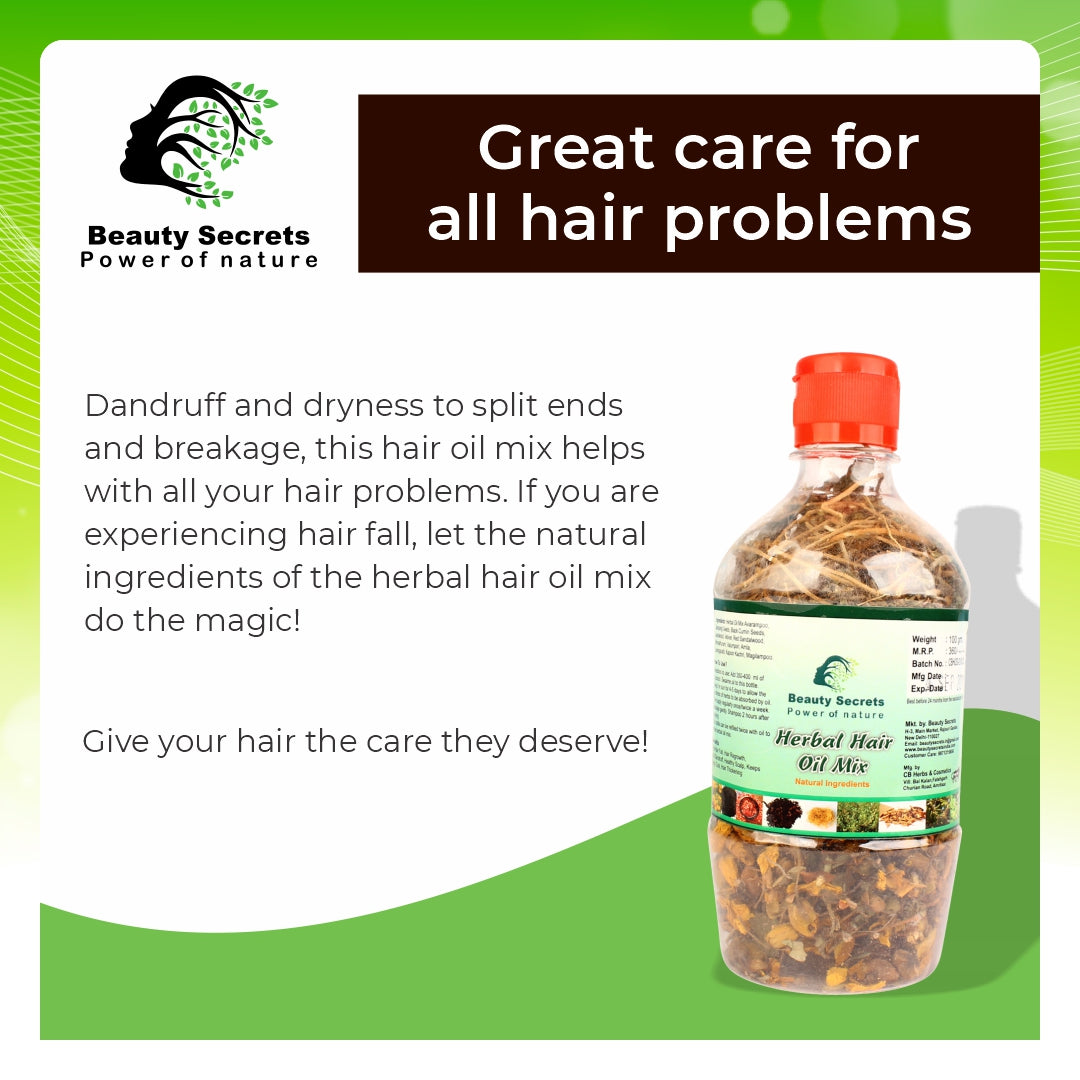 HERBAL HAIR OIL MIX FOR STRONGER AND THICKER HAIR