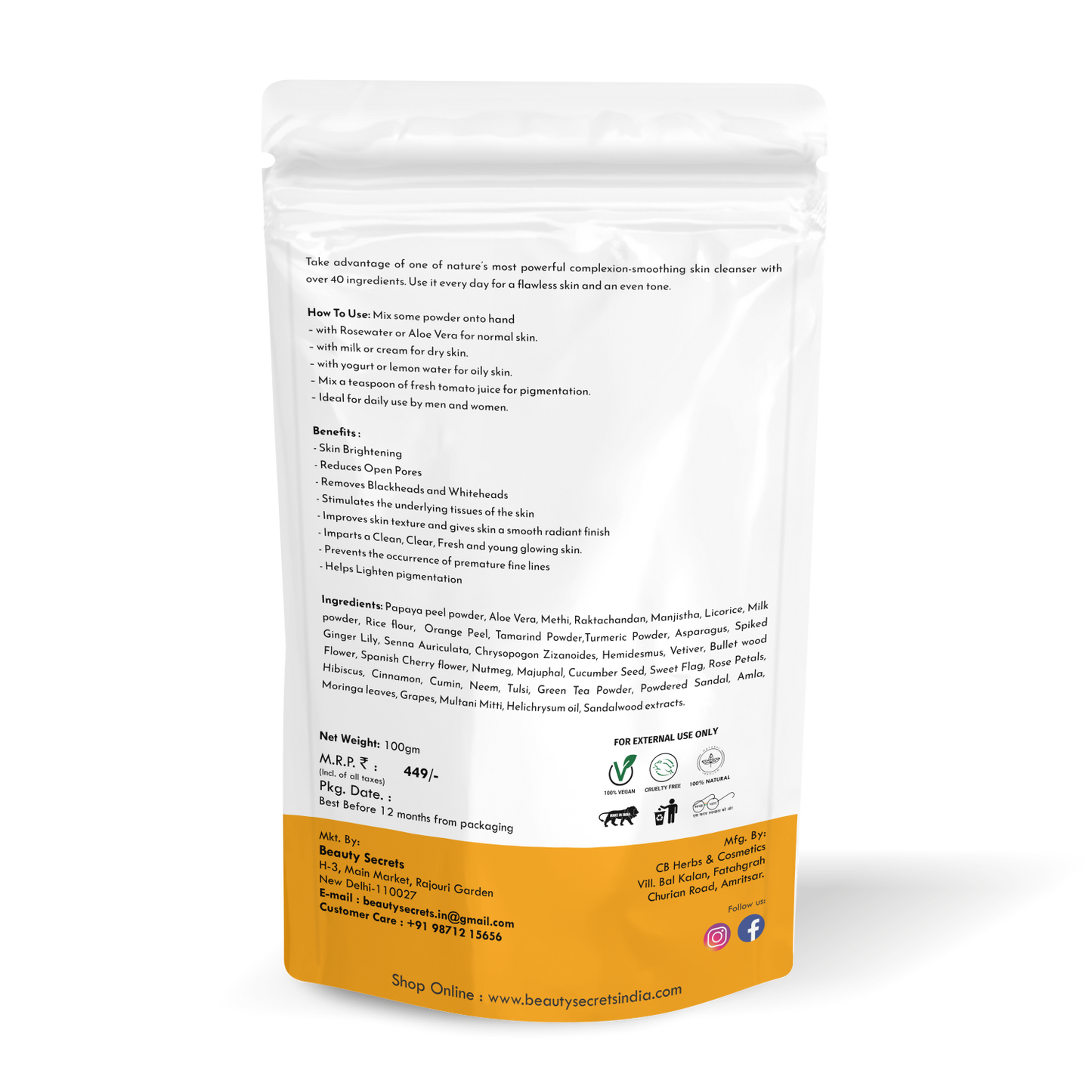 Skin Brightening Daily Ubtan