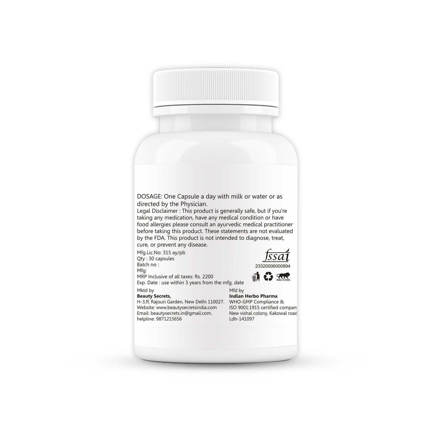 Vajra Shakti Vitality Capsule for Men (30 Capsules)