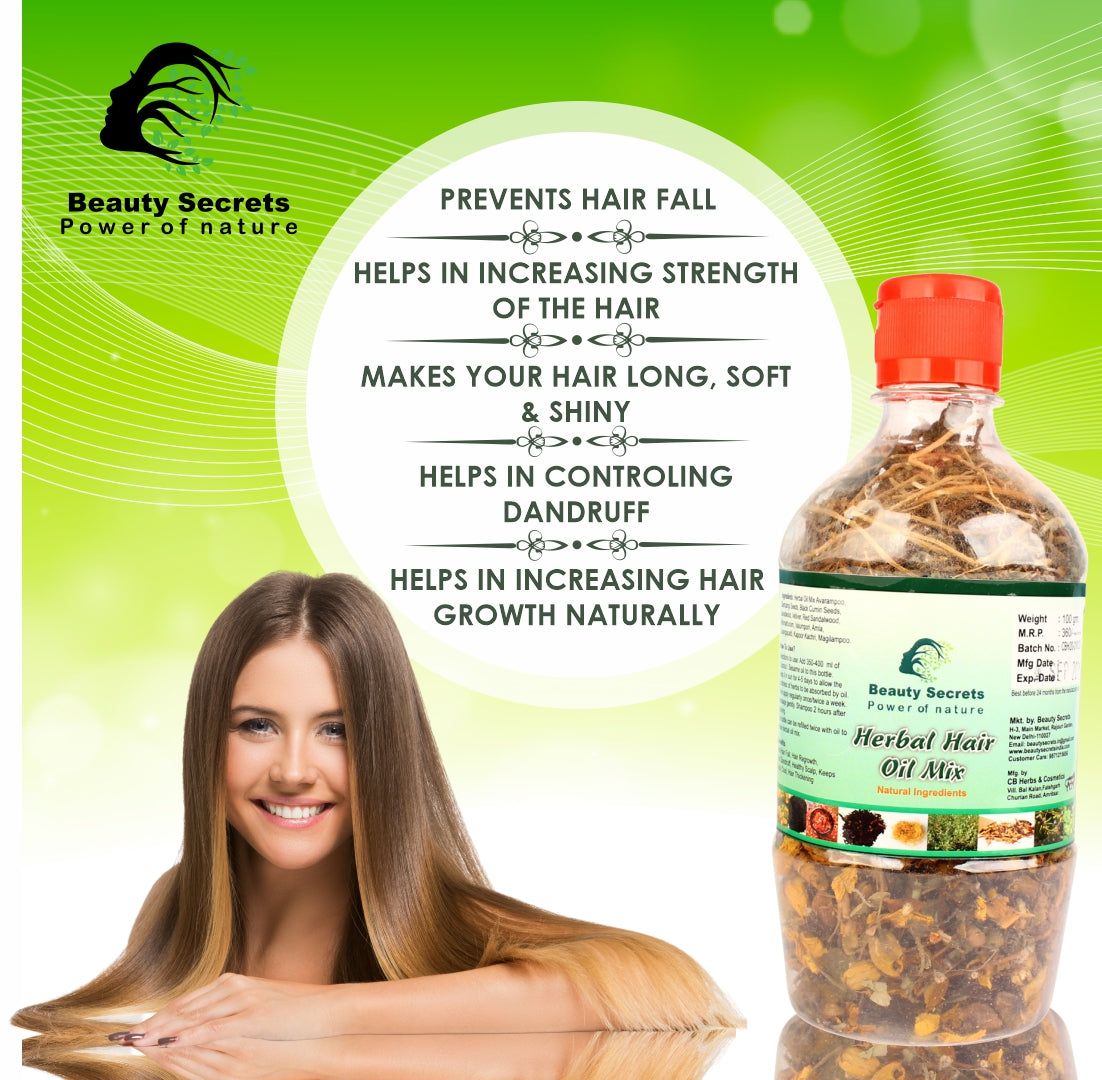 HERBAL HAIR OIL MIX FOR STRONGER AND THICKER HAIR