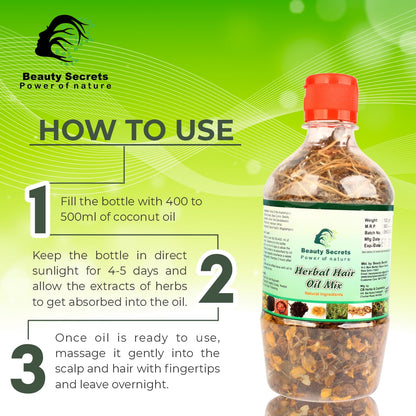 HERBAL HAIR OIL MIX FOR STRONGER AND THICKER HAIR