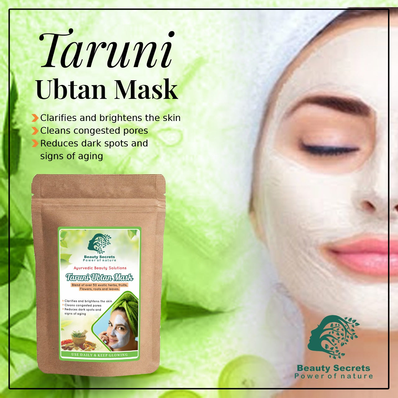 TARUNI UBTAN FACE MASK FOR A YOUTHFUL GLOW ( Preservatives free )